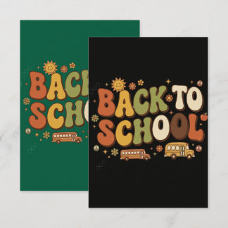 Retro Groovy Terug naar School Ontwerp Bedankkaart