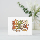 Retro Groovy Terug naar School Ontwerp Briefkaart (Staand voorkant)