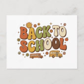 Retro Groovy Terug naar School Ontwerp Briefkaart (Voorkant)