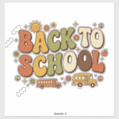 Retro Groovy Terug naar School Ontwerp Sticker (Vel)