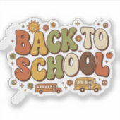 Retro Groovy Terug naar School Ontwerp Sticker (Voorkant)