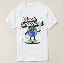 Retro Groovy Terug naar school zwaaiende Globe Mas T-shirt