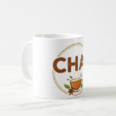 Retro Groovy THEE Typografie Koffie & Thee Mok (Voorkant links)