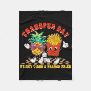 Retro Groovy Transfer Day Sticky Vibes IVF-paar Fleece Deken