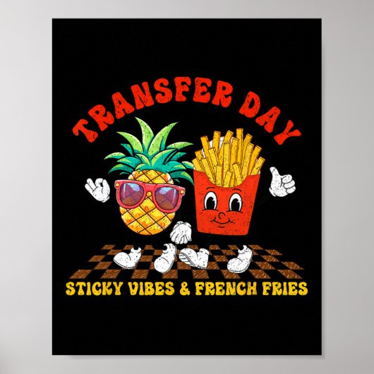 Retro Groovy Transfer Day Sticky Vibes IVF-paar Poster (Voorkant)