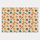 Retro Groovy Trippy Quirky Aesthetisch Gezicht Inpakpapier Vel (Voorkant 2)