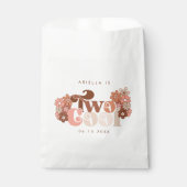 Retro Groovy Twee Cool Meisjes 2e Verjaardag Bedankzakje (Voorkant)