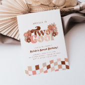 Retro Groovy Twee Cool Meisjes 2e Verjaardag Kaart