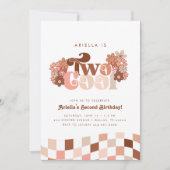 Retro Groovy Twee Cool Meisjes 2e Verjaardag Kaart (Voorkant)