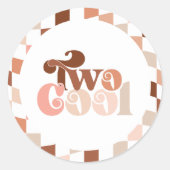 Retro Groovy Twee Cool Meisjes 2e Verjaardag Ronde Sticker (Voorkant)