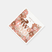 Retro Groovy Twee Cool Meisjes 2e Verjaardag Servet (Hoek)