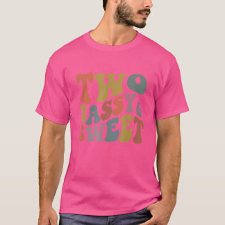 Retro Groovy Twee Sassy En Zoete Verjaardag 2de Ve T-shirt