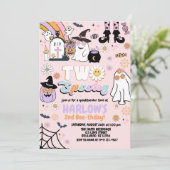 Retro Groovy Twee Spooky Halloween 2e Verjaardag Kaart (Staand voorkant)