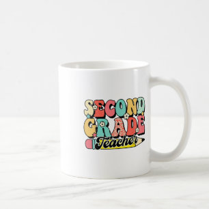 Retro Groovy Tweede Klas Leraar Eerste Dag 2e Klas Koffiemok