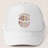 Retro Groovy Typografie Bachelorette Disco Bride Trucker Pet (Voorkant)