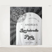 Retro Groovy Typografie Disco Bachelorette Party T Wandkleed (Voorkant)