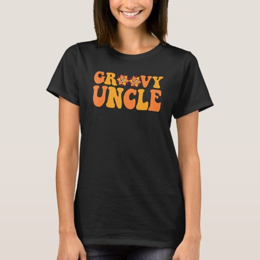 Retro Groovy Uncle Matching Family 1st Birthday Pa T-shirt (Voorkant)