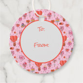 Retro Groovy Valentijn Cartoons Bedankjes Labels (Voorkant)