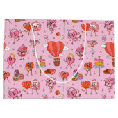 Retro Groovy Valentijn Cartoons Groot Cadeauzakje (Achterkant)