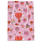 Retro Groovy Valentijn Cartoons Medium Cadeauzakje (Voorkant)