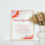 Retro Groovy valentijn 'don't say baby' feestbord Poster