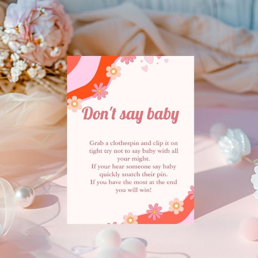 Retro Groovy valentijn 'don't say baby' feestbord Reclamebord Met Voetstuk