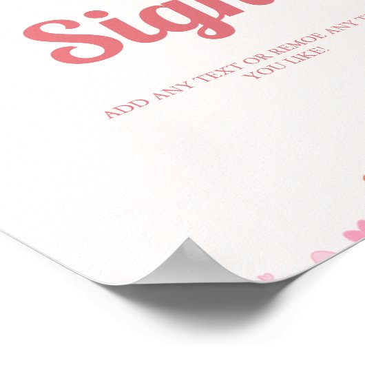 Retro Groovy valentijn hart Custom party teken Poster (Hoek)