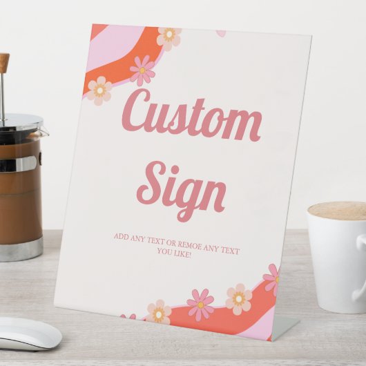 Retro Groovy valentijn hart Custom party teken Reclamebord Met Voetstuk (Insitu)