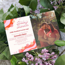 Retro Groovy Valentijn Sweetheart Baby shower