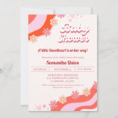 Retro Groovy Valentijn Sweetheart Baby shower Kaart (Voorkant)