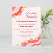 Retro Groovy Valentijn Sweetheart Baby shower Kaart (Staand voorkant)