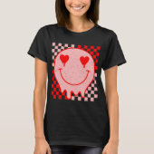 Retro Groovy Valentijnsdag Hippie Heart Funny T-shirt (Voorkant)