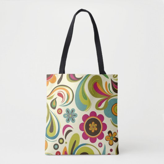 retro groovy veerpatroon tote bag (Voorkant)