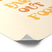 Retro groovy ver weg van voedselverjaardag poster (Hoek)