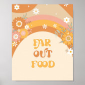 Retro groovy ver weg van voedselverjaardag poster (Voorkant)