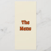 Retro Groovy Verbrand Oranje Bruiloft Menu (Achterkant)