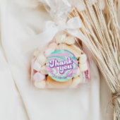 Retro Groovy Verjaardag Bedankt Favor Ronde Sticker