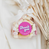 Retro Groovy Verjaardag Bedankt Favor Ronde Sticker