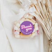 Retro Groovy Verjaardag Bedankt Favor Ronde Sticker