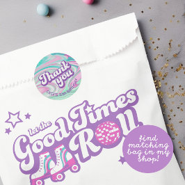 Retro Groovy Verjaardag Bedankt Favor Ronde Sticker