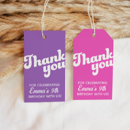 Retro Groovy Verjaardag Bedankt Favoriet Cadeautag Cadeaulabel