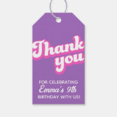 Retro Groovy Verjaardag Dank u Favor Cadeau Labels Cadeaulabel (Voorkant)