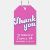Retro Groovy Verjaardag Dank u Favor Cadeau Labels Cadeaulabel (Voorkant)