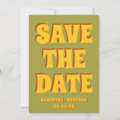 Retro Groovy Vet & Fel Boho Bruiloft Qr Code Save The Date (Voorkant)