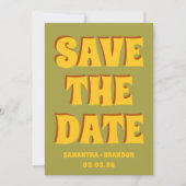Retro Groovy Vet & Fel Boho Huwelijk Qr Code  Save The Date (Voorkant)