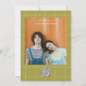 Retro Groovy Vet & Fel Boho Huwelijk Qr Code  Save The Date (Achterkant)