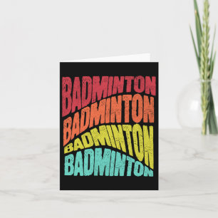 Retro Groovy Vibe Badminton Sports Team Kaart