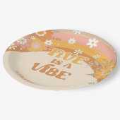 Retro groovy vijf is een levendige verjaardagskran papieren bordje (Gekanteld)