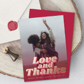 Retro Groovy Viva Magenta Wedding Bedankt Folie Uitnodiging