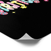 Retro Groovy Voedingsdeskundige Bunny Ear Funny Ea Poster (Hoek)
